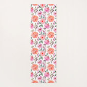 Tapis De Yoga Script Floral Peach Blush Pink Yoga Mat (Dos)
