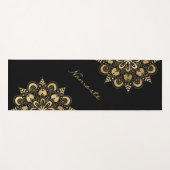 Tapis De Yoga Script Mandala Gold Namaste (Devant (Horizontal))