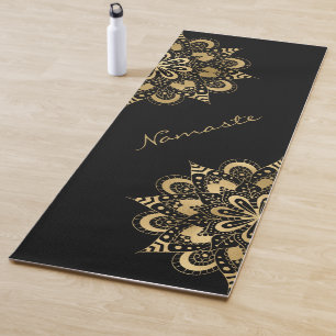 Tapis De Yoga Script Mandala Gold Namaste