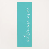 Tapis De Yoga Script Moderne Prière Turquoise Personnalisée Ou (Devant)