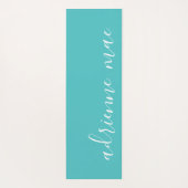 Tapis De Yoga Script Moderne Prière Turquoise Personnalisée Ou (Dos)