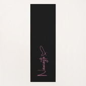 Tapis De Yoga Script noir et rose Namaste Coeur réversible (Devant)