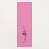 Tapis De Yoga Script noir et rose Namaste Coeur réversible (Dos)