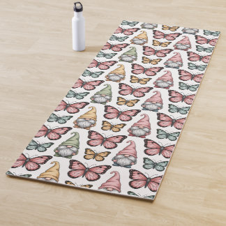 Tapis De Yoga Seamless Pattern with Gnomes and Butterflies