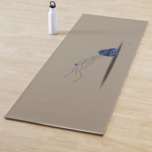 Tapis De Yoga Seashell Beach Moderne Beige Brown Bleu Poème Rela (En situation)