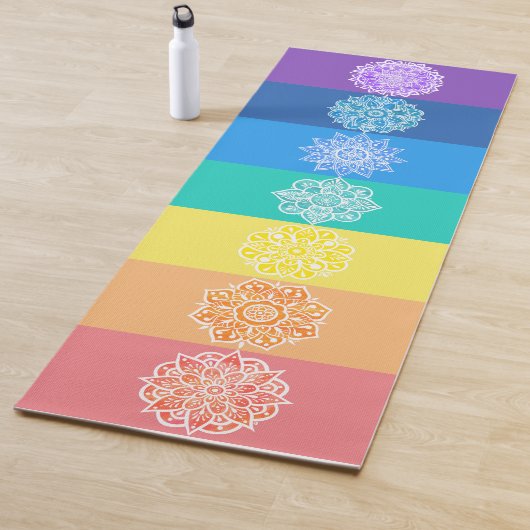 Tapis De Yoga Sept chakras arc-en-ciel (En situation)