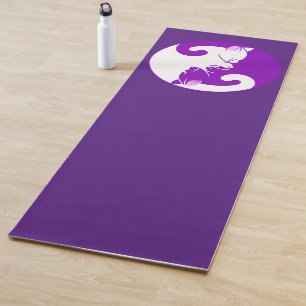 Tapis De Yoga Sérénité Purple Yin et Yang Chat Yoga Mat