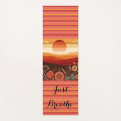 Tapis De Yoga Sérénité Sunset Yoga Mat - 'Just Breathe' (Devant)