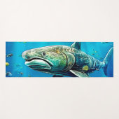 Tapis De Yoga Shark Ocean Predator Art (Devant (Horizontal))