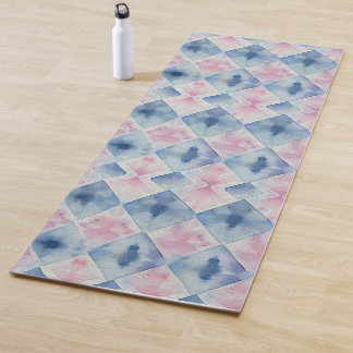 Tapis De Yoga Shibori Bleu Tie Dye Japon Modèle Traditionnel No9
