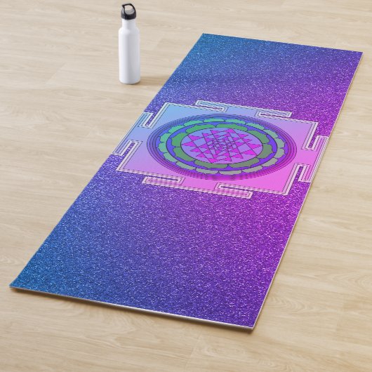 Tapis De Yoga Shimmerger violet et Yantra rose (En situation)