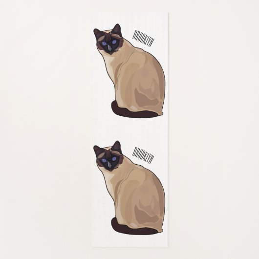 Tapis De Yoga Siamese cat cartoon (Devant)