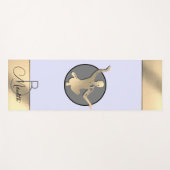 Tapis De Yoga Silhouette de yogi d'or (Devant (Horizontal))