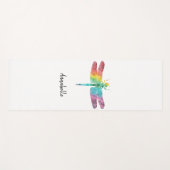 Tapis De Yoga Silhouette magnifique de libellule d'aquarelle (Devant (Horizontal))
