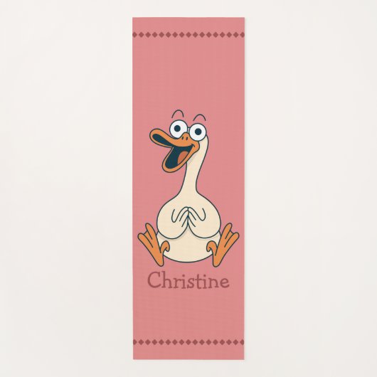 Tapis De Yoga Silly Goose, Quirky, Funny Cartoon Goose (Devant)