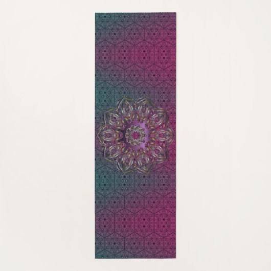 Tapis De Yoga Silver OM Hexagonal Mandala (Dos)