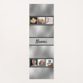 Tapis De Yoga Silver photo collage nom élégant script (Devant)