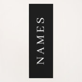 Tapis De Yoga Simple Black Custom Ajouter Votre Nom Élégant (Devant)