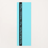 Tapis De Yoga Simple Custom Fitness Text Black & Electric-Blue (Devant)