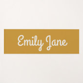 Tapis De Yoga Simple Cute Mustard Yellow Script Personalized (Devant (Horizontal))