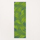 Tapis De Yoga Simple Feuilles de palme vert botanique sur vert (Devant)