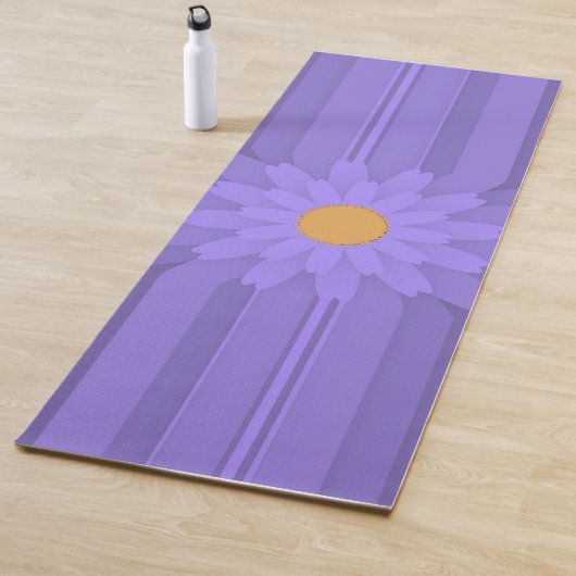 Tapis De Yoga Simple Fleur Violette sur Croix Moderne (En situation)