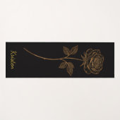 Tapis De Yoga Simple Line Art Rose Custom Name (Devant (Horizontal))
