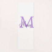 Tapis De Yoga simple minimum ajouter nom monogramme rose    redj (Dos)