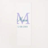 Tapis De Yoga simple minimum ajouter nom monogramme violet vert  (Devant)