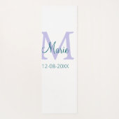 Tapis De Yoga simple minimum ajouter nom monogramme violet vert  (Dos)