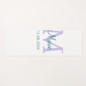Tapis De Yoga simple minimum ajouter nom monogramme violet vert  (Devant (Horizontal))