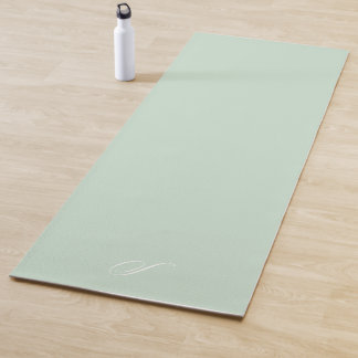 Tapis De Yoga Simple Mint Green Pastel Exercice Minimaliste