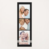 Tapis De Yoga Simple Modern 3 Photo Collage Nom Personnalisé (Devant)