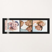 Tapis De Yoga Simple Modern 3 Photo Collage Nom Personnalisé (Devant (Horizontal))