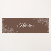 Tapis De Yoga Simple Moderne Écriture Florale Nom Marron Lotus (Devant (Horizontal))