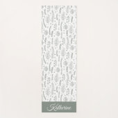 Tapis De Yoga Simple Moderne Fleur Sauvage Écriture de Nom Flora (Devant)