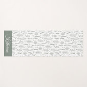 Tapis De Yoga Simple Moderne Fleur Sauvage Écriture de Nom Flora (Devant (Horizontal))