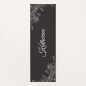 Tapis De Yoga Simple Moderne Fleuron de Lotus Gris Nom  (Devant)