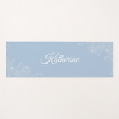 Tapis De Yoga Simple Moderne Floral Script Nom Aura Bleu Lotus (Devant (Horizontal))