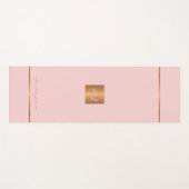 Tapis De Yoga Simple moderne or rose chic rayures monogrammées (Devant (Horizontal))