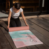 Tapis De Yoga Simple Monogramme Abstrait marbre rose