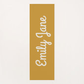 Tapis De Yoga Simple Moutarde Jaune Script Personnalisé (Devant)
