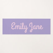 Tapis De Yoga Simple Rose et Violet Personnalisé Script (Devant (Horizontal))