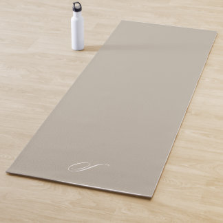 Tapis De Yoga Simple Sceau Gris Neutre Minimaliste Exercice