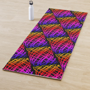 Tapis De Yoga Simple Scribble Half Drop Arrière - plan noir