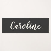 Tapis De Yoga Simple tendance Chic noir calligraphie personnalis (Devant (Horizontal))