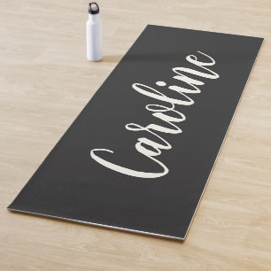 Tapis De Yoga Simple tendance Chic noir calligraphie personnalis