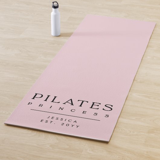 Tapis De Yoga Simple Typography Custom Pink Pilates Princess (En situation)