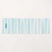 Tapis De Yoga Simples Bleu Clair Joli Personnalisé (Devant (Horizontal))