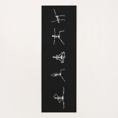 Tapis De Yoga Skeleton Halloween Gothique Debout dans Funny Blac (Dos)